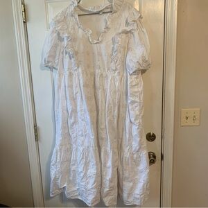 Crown & Ivy White Eyelet Maxi Dress 4x